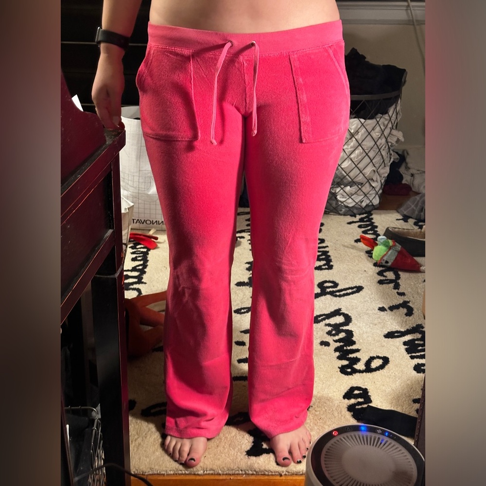 Juicy Couture pink terry cloth joggers